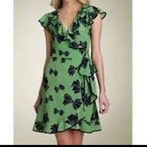 Nanette Lepore  Silk Wrap Dress with Bow Print